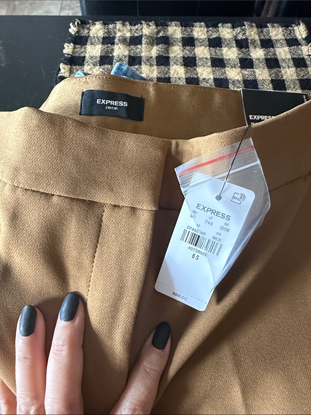 Express Women's Camel High-Rise Trousers 6S NWT